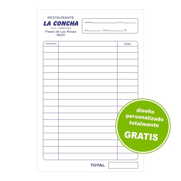 Talonarios A5 sin copia