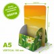 Dispensador de cartón personalizado A5 vertical 100 mm.