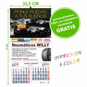 Calendario pared L&aacute;mina Grande