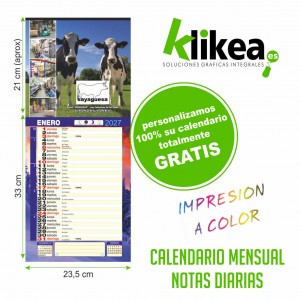 Calendario pared notas diarias